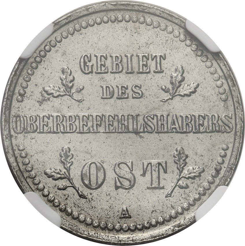 Niemieckie Władze Okupacyjne. OST 2 Kopiejki 1916 A, NGC MS63